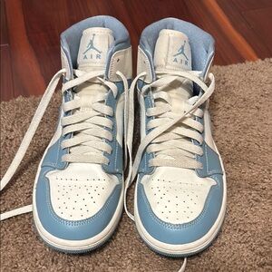 Jordan High-Top Sneakers in Light Blue and White
